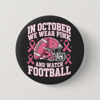 Macaron Rond 5 Cm En Octobre Nous Portons Le Football Rose Cancer Du