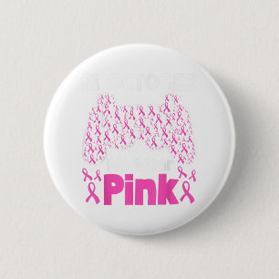 Macaron Rond 5 Cm En Octobre, Nous Portons Pink Breast Cancer Jouer