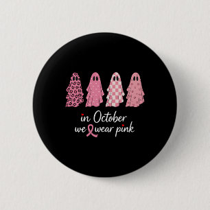 Macaron Rond 5 Cm En Octobre, Nous Portons Pink Breast Cancer Sensib