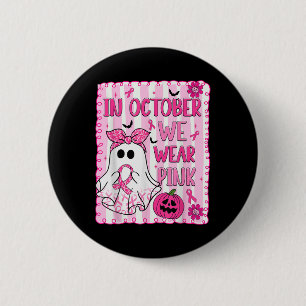 Macaron Rond 5 Cm En Octobre, Nous Portons Pink Breast Cancer Sensib