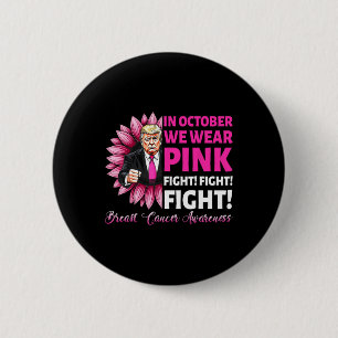 Macaron Rond 5 Cm En Octobre Nous Portons Pink Fight Cancer du Sein