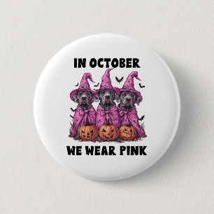 Macaron Rond 5 Cm En Octobre Nous Portons Pink Great Dane Halloween