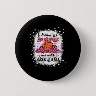 Macaron Rond 5 Cm En Octobre nous portons rose Basket Basket Cancer 