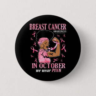 Macaron Rond 5 Cm En Octobre Nous Portons Rose Black Femme Cancer Du