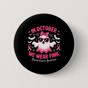 Macaron Rond 5 Cm En Octobre Nous Portons Rose Funny Halloween Ghost