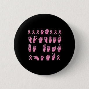 Macaron Rond 5 Cm En Octobre Nous Portons Rose Langue Des Signes Can