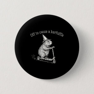 Macaron Rond 5 Cm En route pour causer un chahut drôle scooter hamst