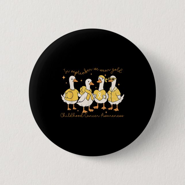 Macaron Rond 5 Cm En Septembre, Nous Portons Gold Childhood Cancer A (Devant)