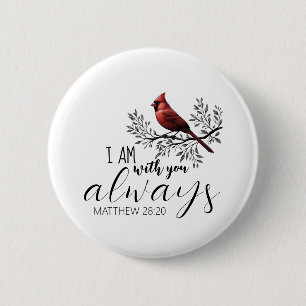 Macaron Rond 5 Cm En souvenir affectueux : Cardinal rouge