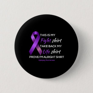 Macaron Rond 5 Cm En Tant Que Tee - shirt Conscience De L'Épilepsie