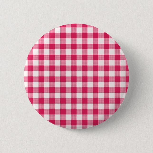 Macaron Rond 5 Cm En vichy magenta (Devant)