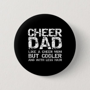 Macaron Rond 5 Cm Encourage Papa comme une Maman Pom-Pom Girl mais e