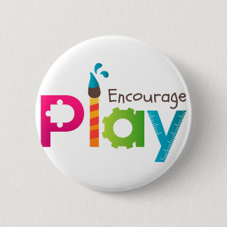 Macaron Rond 5 Cm Encouragez le logo rond de bouton de jeu