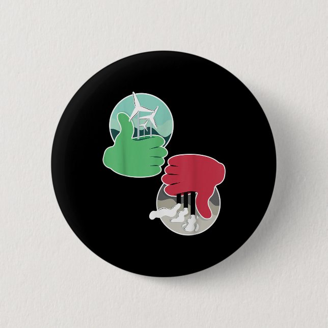 Macaron Rond 5 Cm Énergie renouvelable Énergie éolienne Protection D (Devant)
