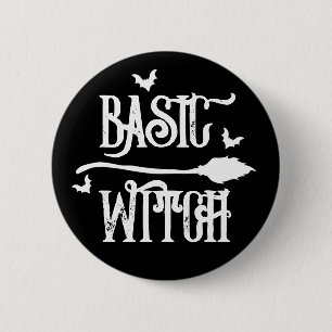 Macaron Rond 5 Cm Énergies sorcières de base, bouton Halloween