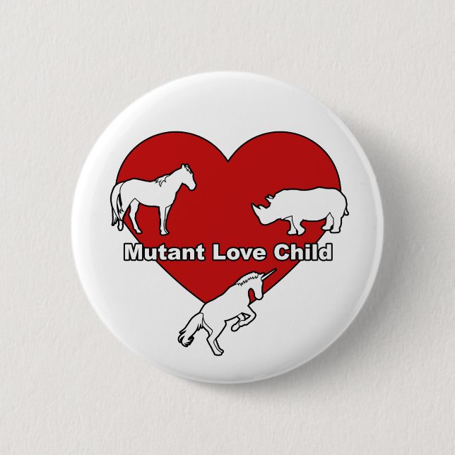 Macaron Rond 5 Cm Enfant d'amour de mutant (Devant)