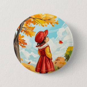 Macaron Rond 5 Cm Enfant d'automne