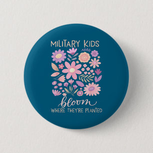Macaron Rond 5 Cm Enfant de militaire pissenlit fleurit où planté vi