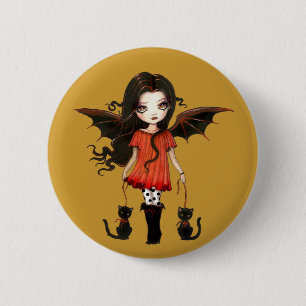 Macaron Rond 5 Cm Enfant d'Halloween Petit Bouton Vampire