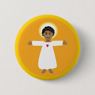 Macaron Rond 5 Cm Enfant Jésus amour coeur