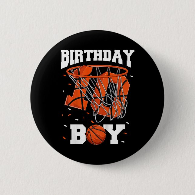 Macaron Rond 5 Cm Enfants 10e anniversaire Basketball Enfants (Devant)