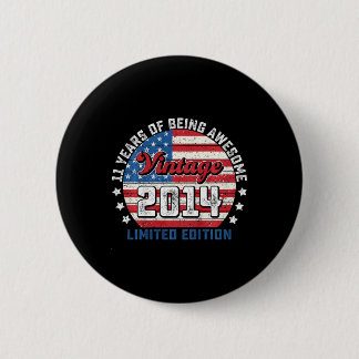 Macaron Rond 5 Cm Enfants 11e anniversaire garçon drapeau américain 