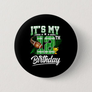 Macaron Rond 5 Cm Enfants 12 ans C'est mon 12e anniversaire Football