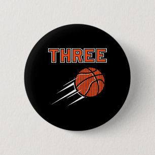 Macaron Rond 5 Cm Enfants 3e anniversaire de la partie de basket Jer