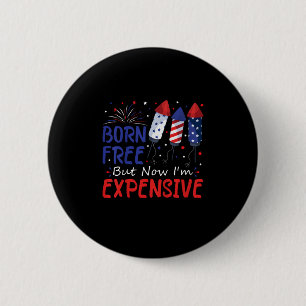 Macaron Rond 5 Cm Enfants 4 juillet né libre mais maintenant je suis