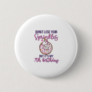 Macaron Rond 5 Cm Enfants 7ème Anniversaire Donut Fête Licorne Sept