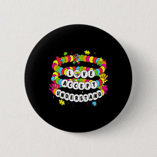 Macaron Rond 5 Cm Enfants Autistes Filles Aimer Accepter Comprendre