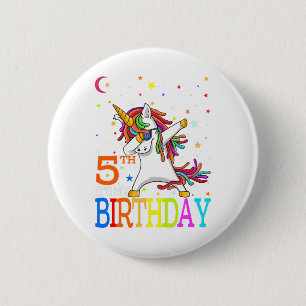 Macaron Rond 5 Cm Enfants C'est mon 5e anniversaire Unicorne 5 ans f