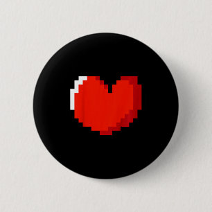 Macaron Rond 5 Cm Enfants Coeur Pixel Art Valentines Jour Amour Jeu 
