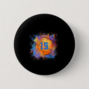Macaron Rond 5 Cm Enfants de 15 ans 15e anniversaire Bysketbyll Enfa