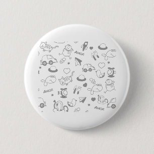 Macaron Rond 5 Cm Enfants Dessins Bébé Poisson Chat Motif Livre de v