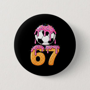 Macaron Rond 5 Cm Enfants Football Drip Numéro 67 Garçons Joueur de 