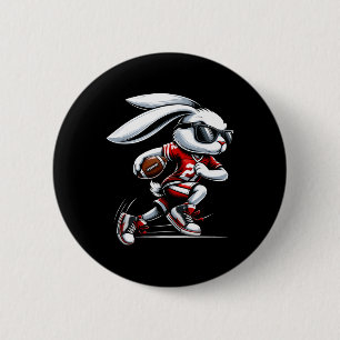 Macaron Rond 5 Cm Enfants Garçons Lapin de Pâques heureux jouant au