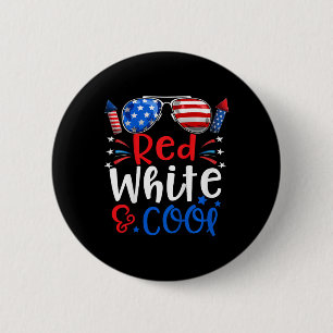 Macaron Rond 5 Cm Enfants garçons patriotiques rouges blancs et cool
