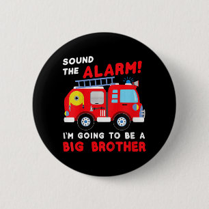 Macaron Rond 5 Cm Enfants Je vais être un grand frère Firetruck bébé