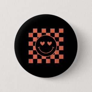 Macaron Rond 5 Cm Enfants Jeunesse Carreaux Rétro Saint-Valentin Sou