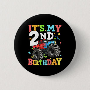 Macaron Rond 5 Cm Enfants Monster Camion Mon 2e anniversaire garçon