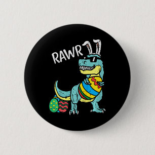 Macaron Rond 5 Cm Enfants Pâques Trex Lapin Rawr Tout-Petits Garçons