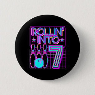 Macaron Rond 5 Cm Enfants Rollin In 7 Bowling Bowler 7e Anniversaire