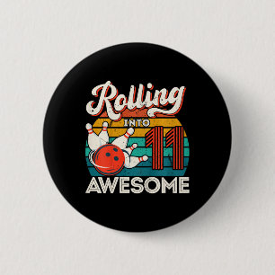 Macaron Rond 5 Cm Enfants roulent dans 11 ans 11e Bowling Anniversai