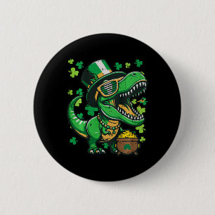 Macaron Rond 5 Cm Enfants Saint-Patrick Dinosaure Saint-Patty Trex B