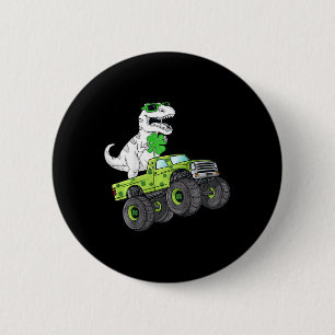 Macaron Rond 5 Cm Enfants St Patricks Day T Rex Conduisant Monster T