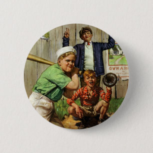 Macaron Rond 5 Cm Enfants vintages Garçons Sports Jeu de joueur de b