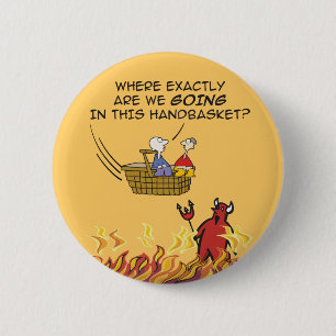 Macaron Rond 5 Cm Enfer dans un bouton de panier