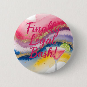 Macaron Rond 5 Cm Enfin Juridique 21. Parties scintillant aquarelle