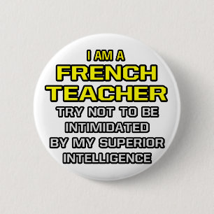 Macaron Rond 5 Cm Enseignant Français...Intelligence Supérieure